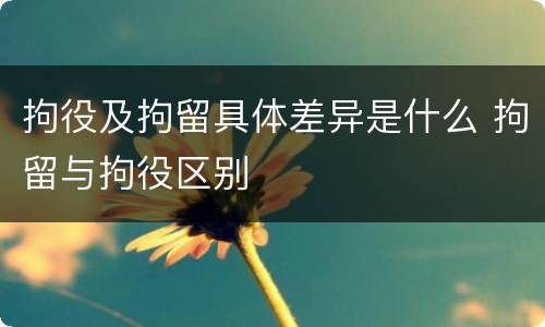 拘役及拘留具体差异是什么 拘留与拘役区别