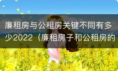廉租房与公租房关键不同有多少2022（廉租房子和公租房的区别）