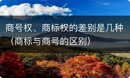 商号权、商标权的差别是几种（商标与商号的区别）
