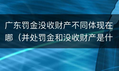 广东罚金没收财产不同体现在哪（并处罚金和没收财产是什么意思）