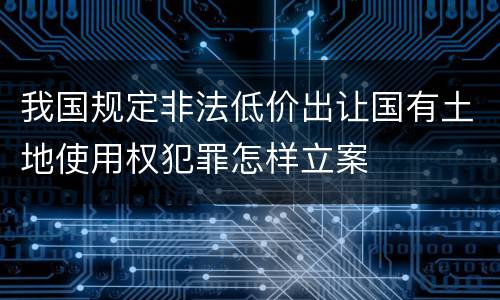 我国规定非法低价出让国有土地使用权犯罪怎样立案