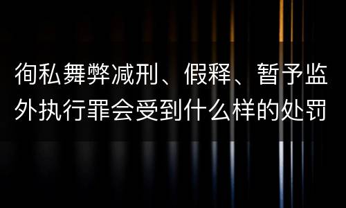 徇私舞弊减刑、假释、暂予监外执行罪会受到什么样的处罚