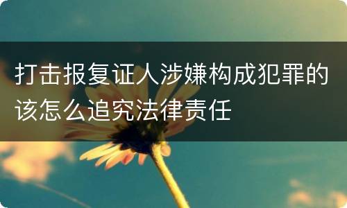 打击报复证人涉嫌构成犯罪的该怎么追究法律责任
