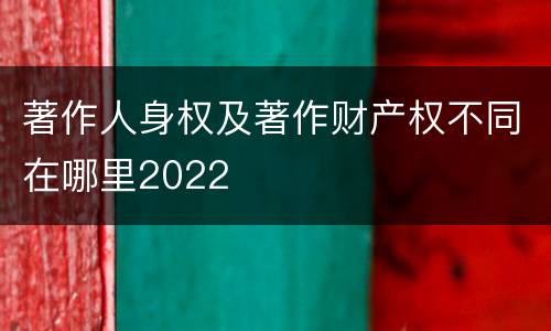 著作人身权及著作财产权不同在哪里2022