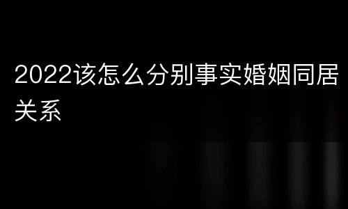 2022该怎么分别事实婚姻同居关系