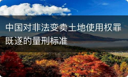 中国对非法变卖土地使用权罪既遂的量刑标准
