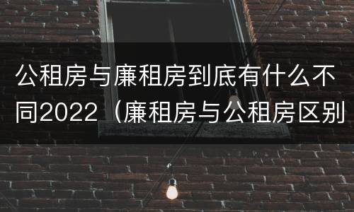 公租房与廉租房到底有什么不同2022（廉租房与公租房区别）