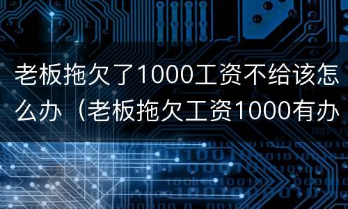 老板拖欠了1000工资不给该怎么办（老板拖欠工资1000有办法要吗）