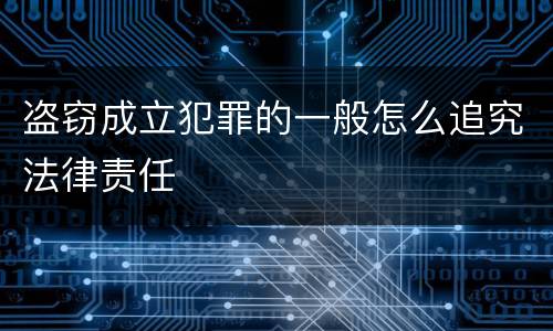 盗窃成立犯罪的一般怎么追究法律责任