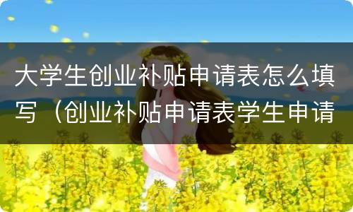 大学生创业补贴申请表怎么填写（创业补贴申请表学生申请怎么写）