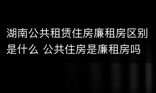 湖南公共租赁住房廉租房区别是什么 公共住房是廉租房吗