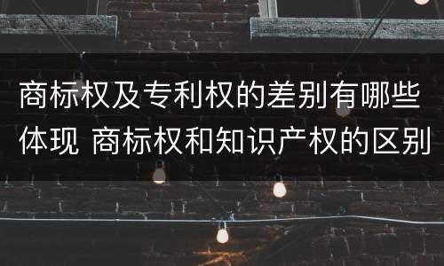 商标权及专利权的差别有哪些体现 商标权和知识产权的区别