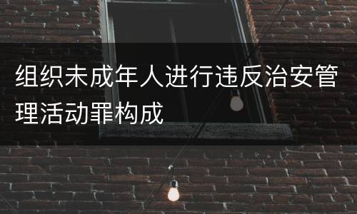 组织未成年人进行违反治安管理活动罪构成