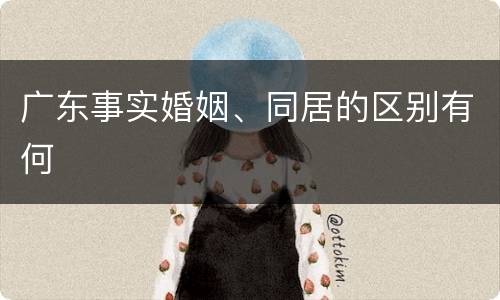 广东事实婚姻、同居的区别有何