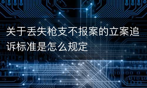 关于丢失枪支不报案的立案追诉标准是怎么规定