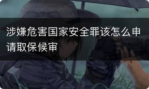 涉嫌危害国家安全罪该怎么申请取保候审
