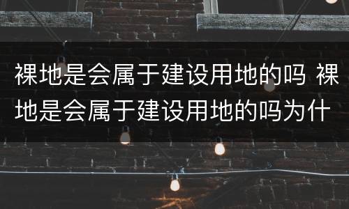 裸地是会属于建设用地的吗 裸地是会属于建设用地的吗为什么