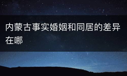 内蒙古事实婚姻和同居的差异在哪