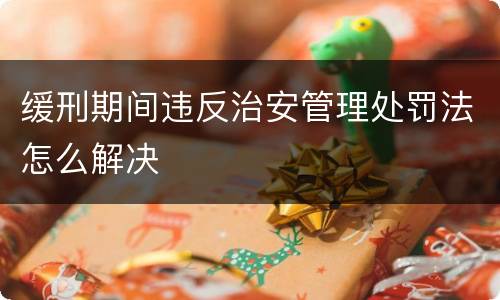 缓刑期间违反治安管理处罚法怎么解决