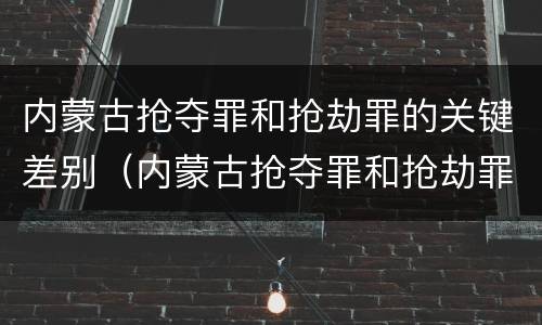 内蒙古抢夺罪和抢劫罪的关键差别（内蒙古抢夺罪和抢劫罪的关键差别在于）