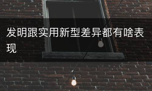 发明跟实用新型差异都有啥表现