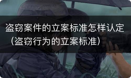 盗窃案件的立案标准怎样认定（盗窃行为的立案标准）