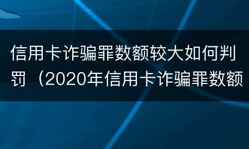 信用卡诈骗罪数额较大如何判罚（2020年信用卡诈骗罪数额标准）
