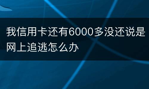 我信用卡还有6000多没还说是网上追逃怎么办