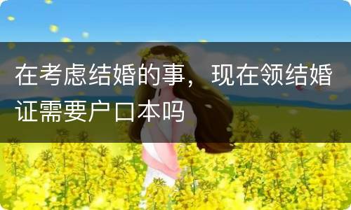 在考虑结婚的事,现在领结婚证需要户口本吗