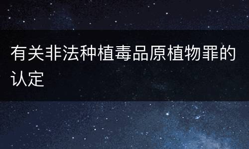 有关非法种植毒品原植物罪的认定