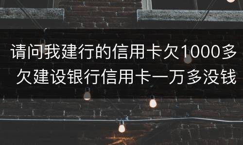 请问我建行的信用卡欠1000多 欠建设银行信用卡一万多没钱还怎么办