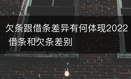 欠条跟借条差异有何体现2022 借条和欠条差别