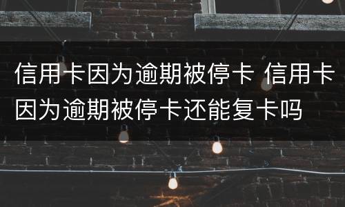 信用卡因为逾期被停卡 信用卡因为逾期被停卡还能复卡吗