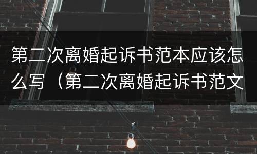 第二次离婚起诉书范本应该怎么写（第二次离婚起诉书范文标准版）