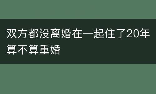 双方都没离婚在一起住了20年算不算重婚