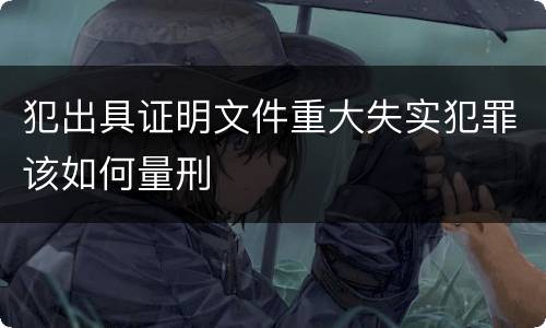 犯出具证明文件重大失实犯罪该如何量刑