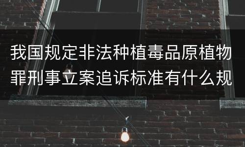 我国规定非法种植毒品原植物罪刑事立案追诉标准有什么规定