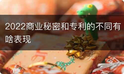 2022商业秘密和专利的不同有啥表现