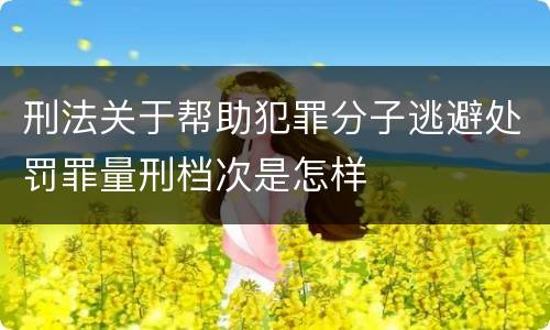 刑法关于帮助犯罪分子逃避处罚罪量刑档次是怎样
