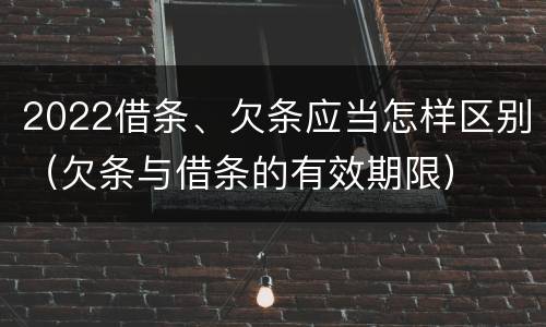 2022借条、欠条应当怎样区别（欠条与借条的有效期限）