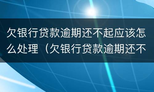 欠银行贷款逾期还不起应该怎么处理（欠银行贷款逾期还不起应该怎么处理好）