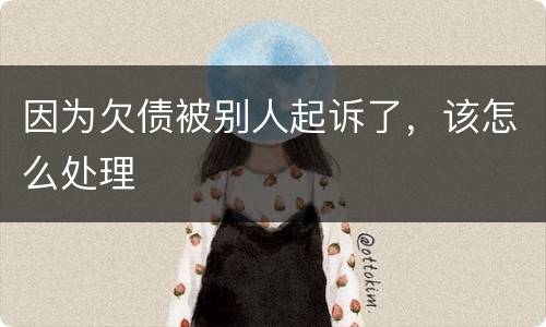 因为欠债被别人起诉了，该怎么处理