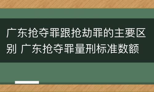 广东抢夺罪跟抢劫罪的主要区别 广东抢夺罪量刑标准数额