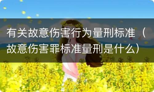 有关故意伤害行为量刑标准（故意伤害罪标准量刑是什么）
