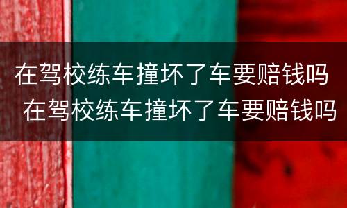 在驾校练车撞坏了车要赔钱吗 在驾校练车撞坏了车要赔钱吗