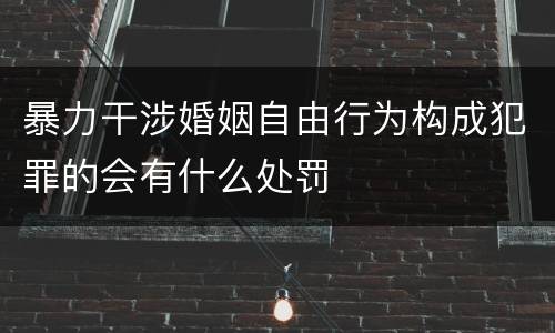 暴力干涉婚姻自由行为构成犯罪的会有什么处罚