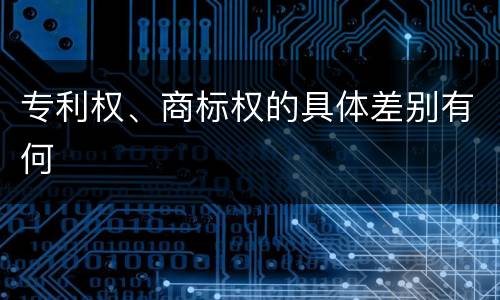 专利权、商标权的具体差别有何