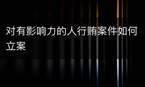 对有影响力的人行贿案件如何立案