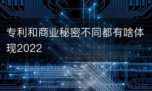 专利和商业秘密不同都有啥体现2022