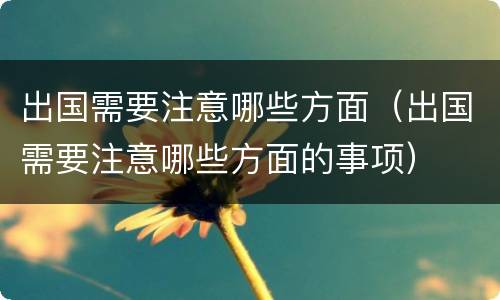 出国需要注意哪些方面（出国需要注意哪些方面的事项）